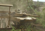 Crysis, танк, пальмы, хижина, зелень