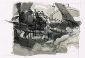 Рисунок самолета, авиация, набросок