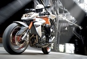 Kawasaki z1000, мотоцикл, на скорость, blure, завод