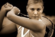 Теннисистка, мария шарапова, maria sharapova, замах, после удара, сосредоточеность
