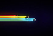Pacman, чудики, разноцветные полоски