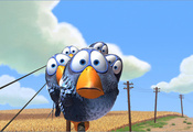 For the birds, о птичках, мультфильм, pixar, птицы, птица, птички, воробьи, воробей, провода, столбы, поле