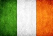 Flag, ireland, grunge, ирландия, легенды, старшая эдда, основа скандинавской мифологии, флаг, зеленый, белый, оранжевый