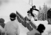 Спорт, экстрим, extreme, сноубординг, snowboarding, соревнования, спуск, сноуборд, парни, адреналин, фото, черно-белое