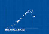 надпись, эволюция самоубийства, Evolution is suicide, надписи