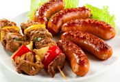 Вкусности, мясо, колбаски, шашлык