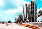 майами, Miami beach, пляж, город, florida, здания, высокие, сша