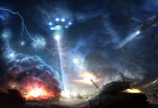 война, нло, танки, First contact