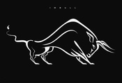 рисунок, bull, фон, бык, минимализм