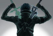 swort art online, sao, мастера меча онлайн, кирито, 2 меча, меч, мечи, парень, воин, мастер, кринок, клинки