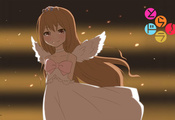 торадора, тайга, ангел, огонь, костер, вечер, девочка, toradora, аниме