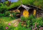 хоббит, hobbit, hobbit hole, Бильбо Беггинс, домик, уют, сад, garden