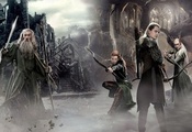 elf, gandalf, The hobbit the desolation of smaug, 2nd movie, bow, protectors of middle earth