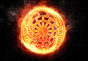 Black sun, текстура, знак, черное солнце, огонь