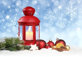 merry christmas, ornaments,  , snow, New year, balls, lantern, stars, snowflake